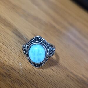 Larimar Stone Ring Adjustable